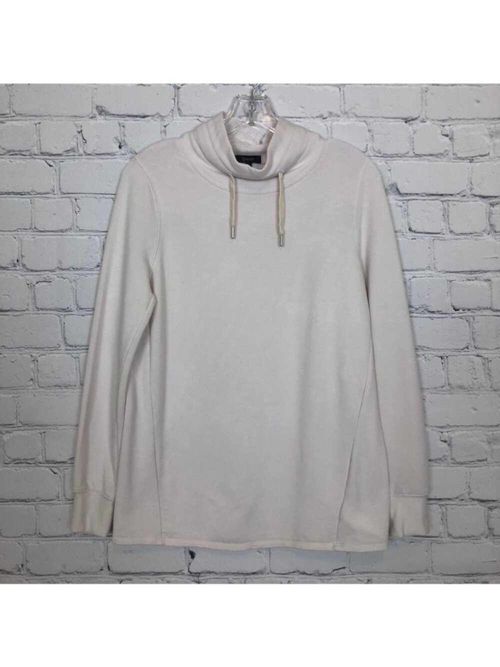 Quince SuperSoft Fleece Mock Neck Pullover Size XS Off-White